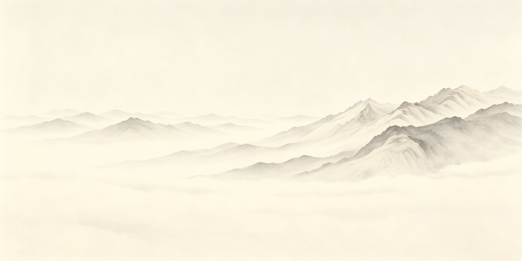 中式高级灰水墨山脉山峰远山背景