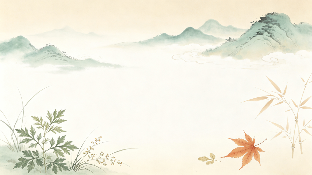 清新典雅中式水墨山水中医文化背景素材