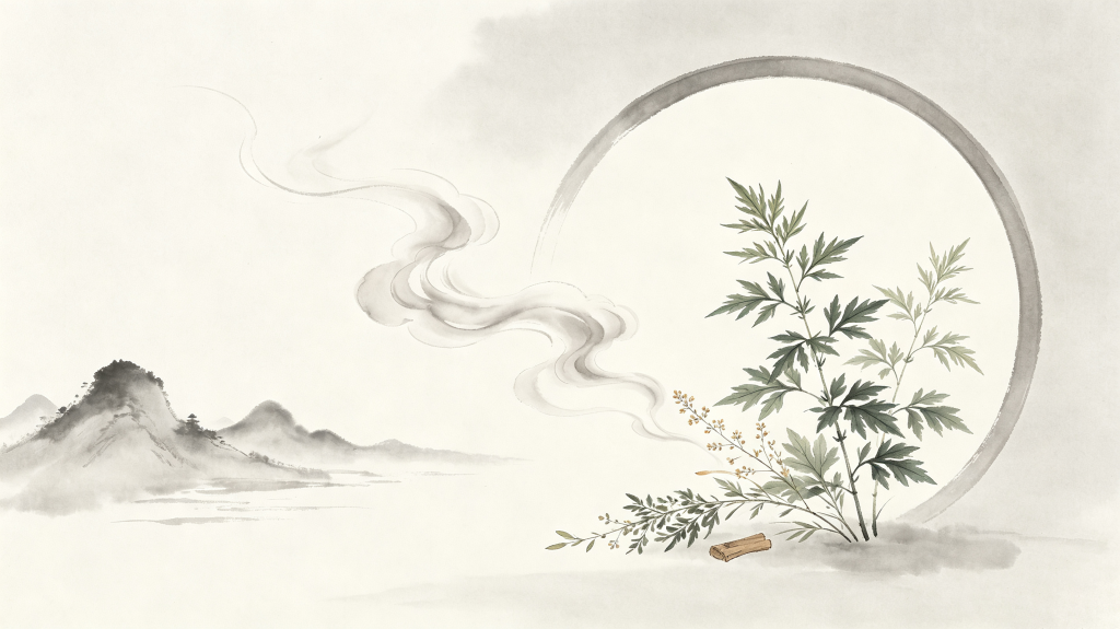 清新典雅中式水墨山水中医文化背景素材