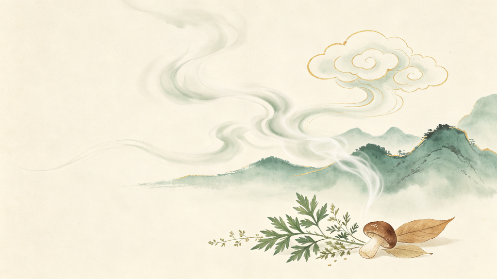清新典雅中式水墨山水中医文化背景素材
