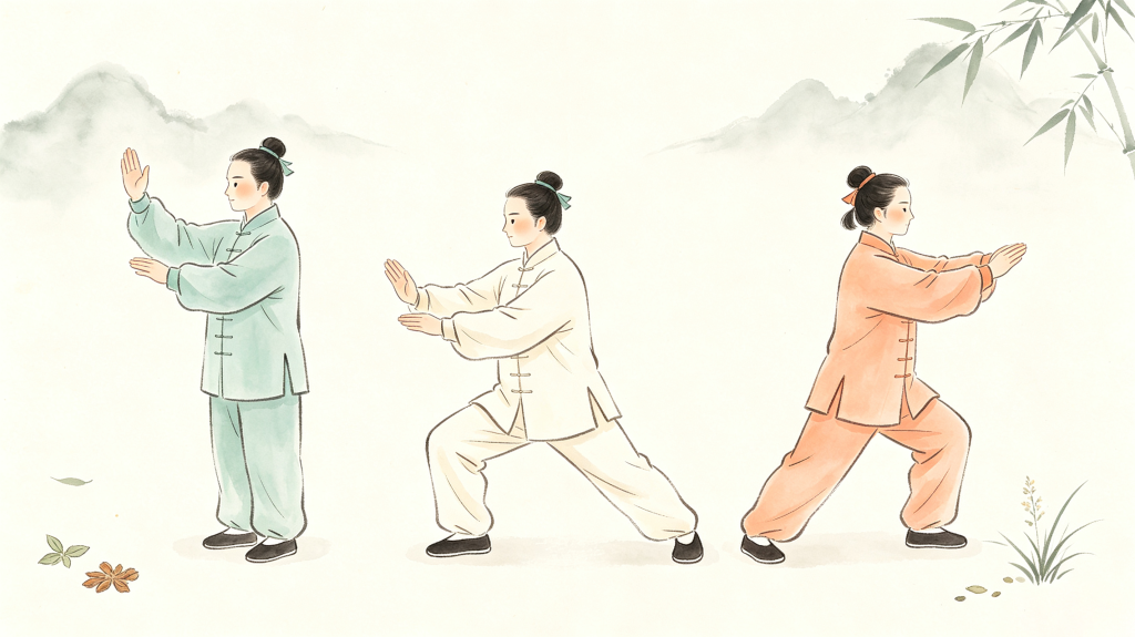 中医养生文化古风健身人物中国风插画
