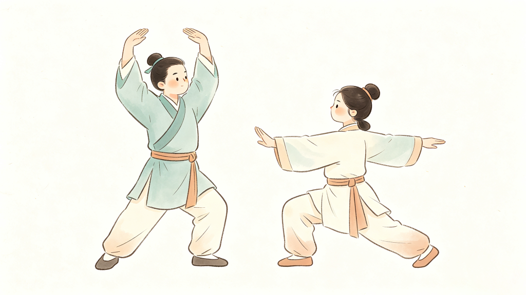 中医养生文化古风健身人物中国风插画