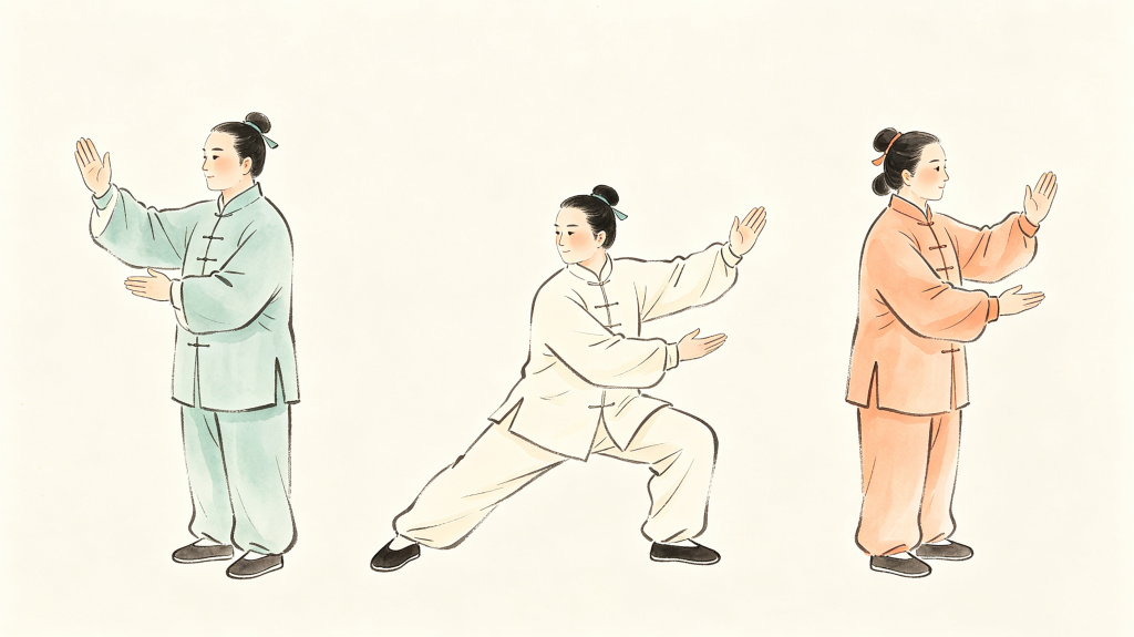 中医养生文化古风健身人物中国风插画