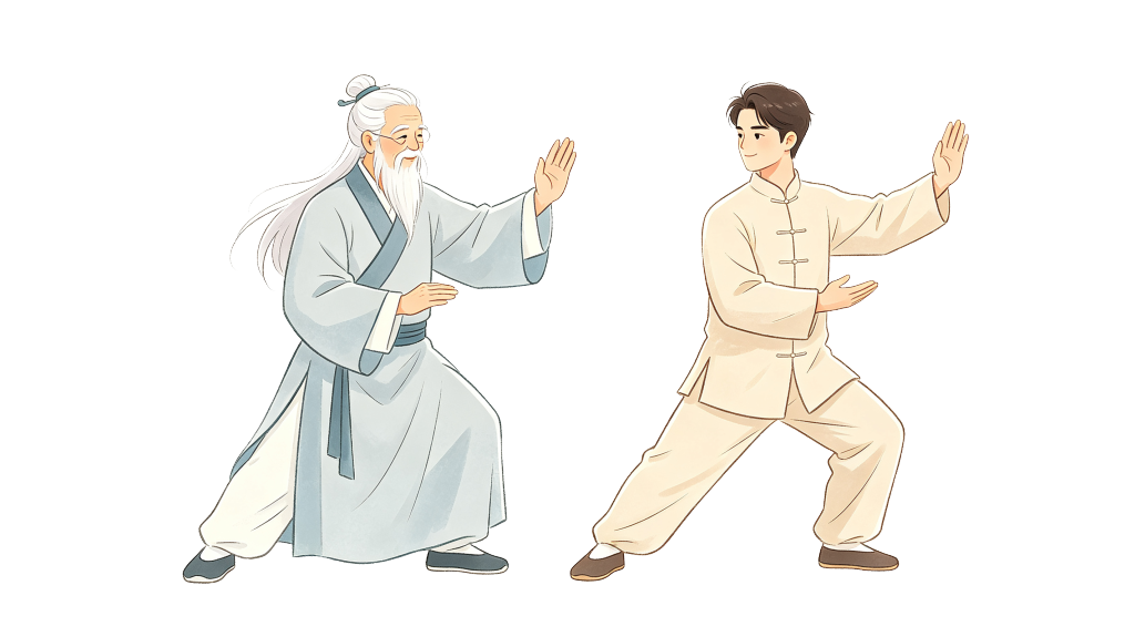 中医养生文化古风健身人物中国风插画