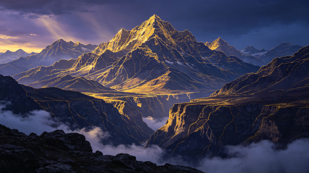 金色山脉背景