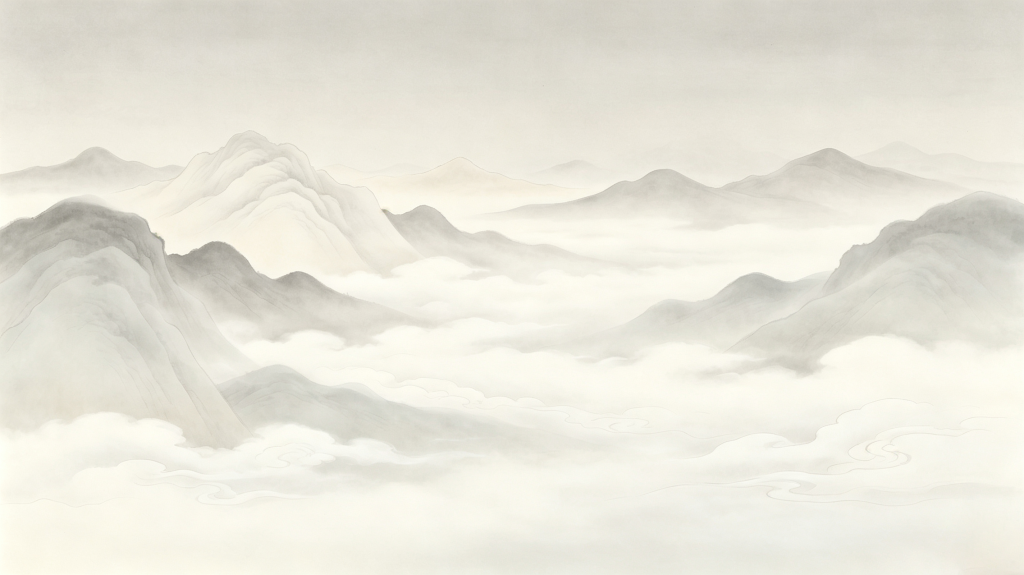 中国风中式灰色山脉水墨云山远山背景