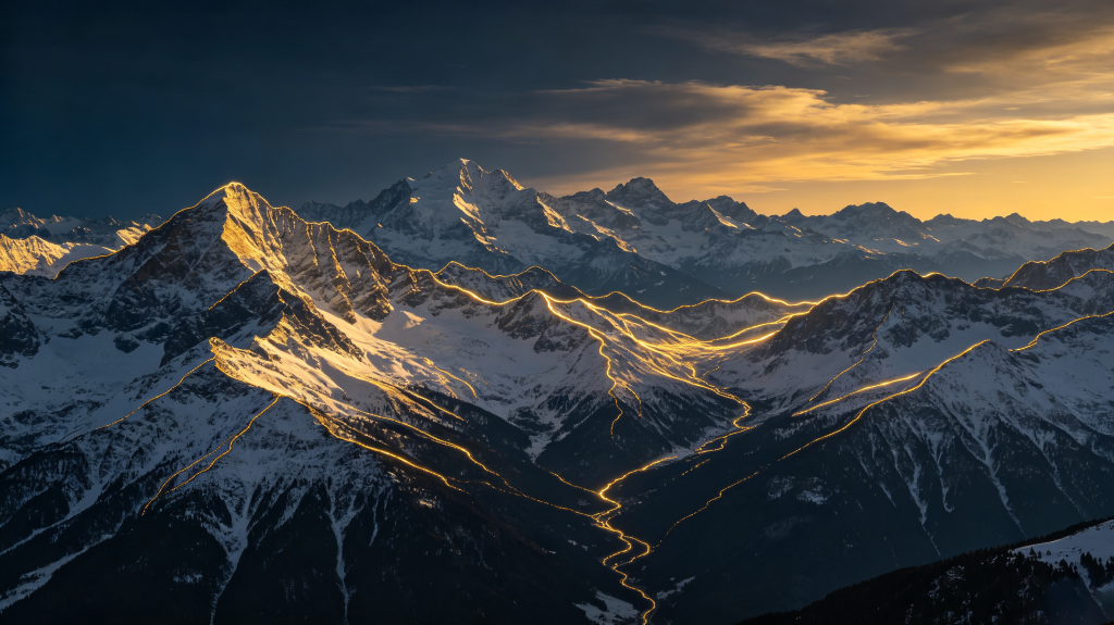 金色山脉背景