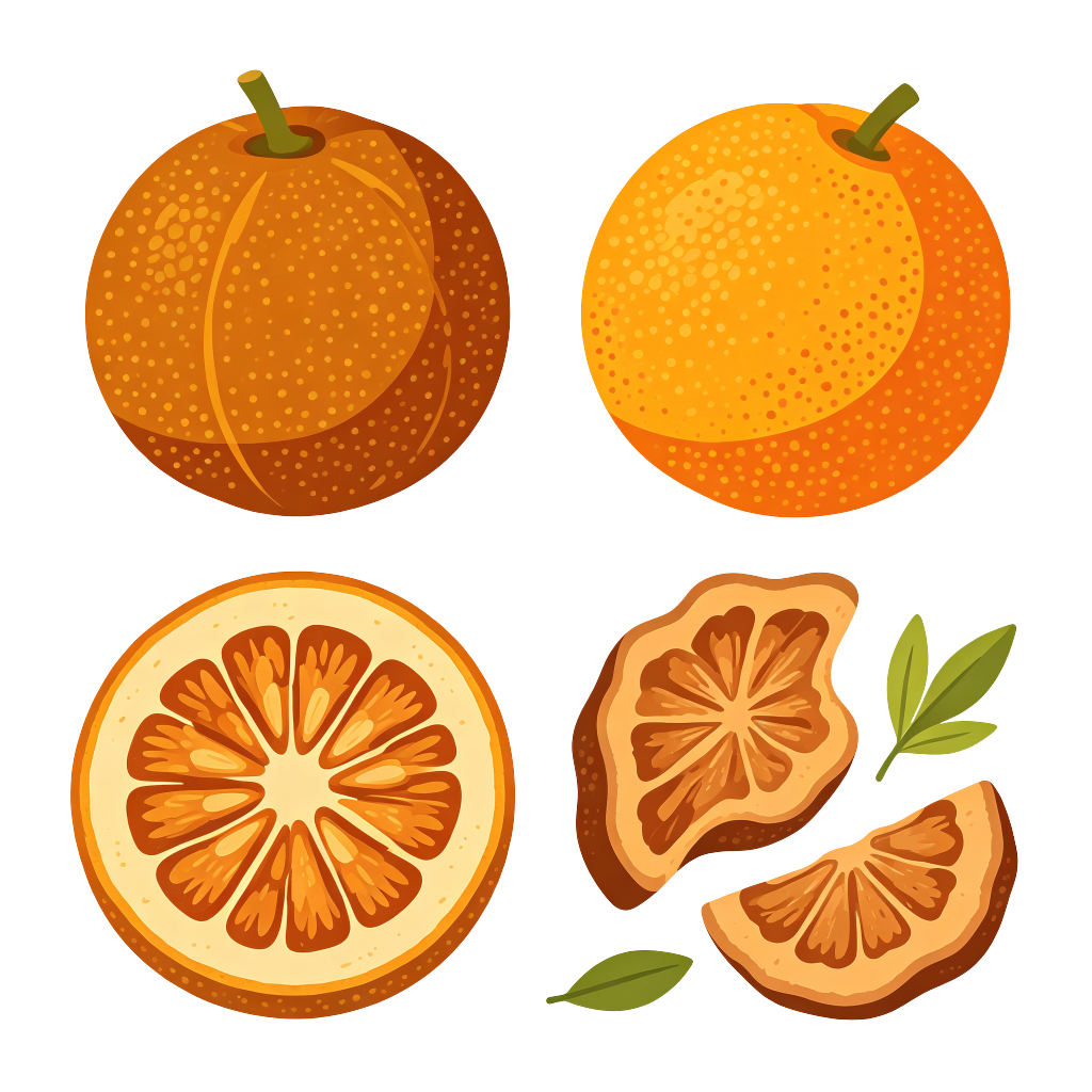 卡通美味橙子水果插画素材