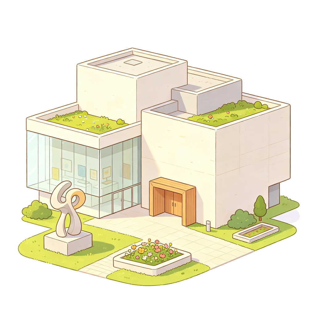 现代风格建筑外观插画