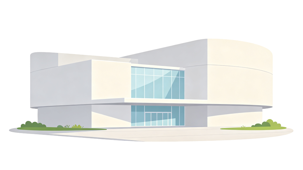 现代风格建筑外观插画