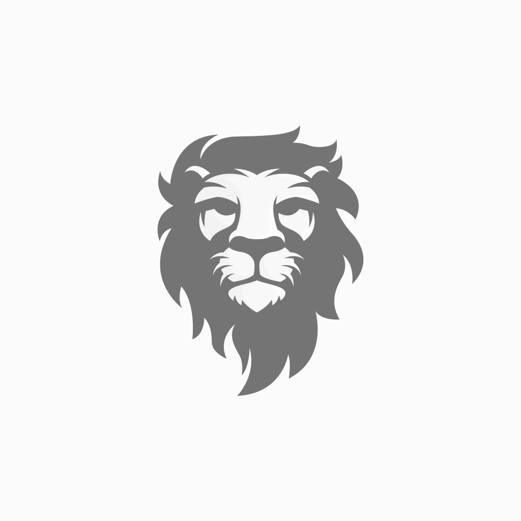 狮子矢量黑白游戏标志图标