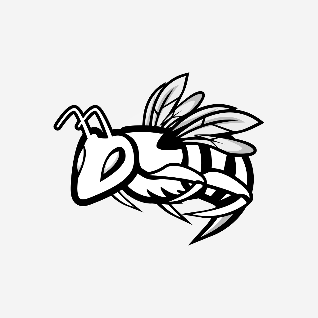 蜜蜂矢量黑白游戏图标素材