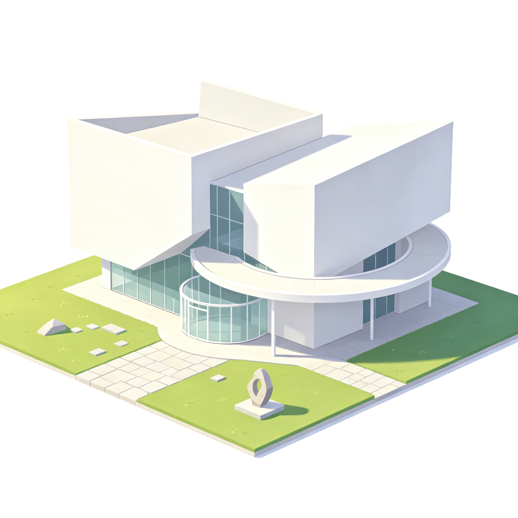 现代建筑外观插画