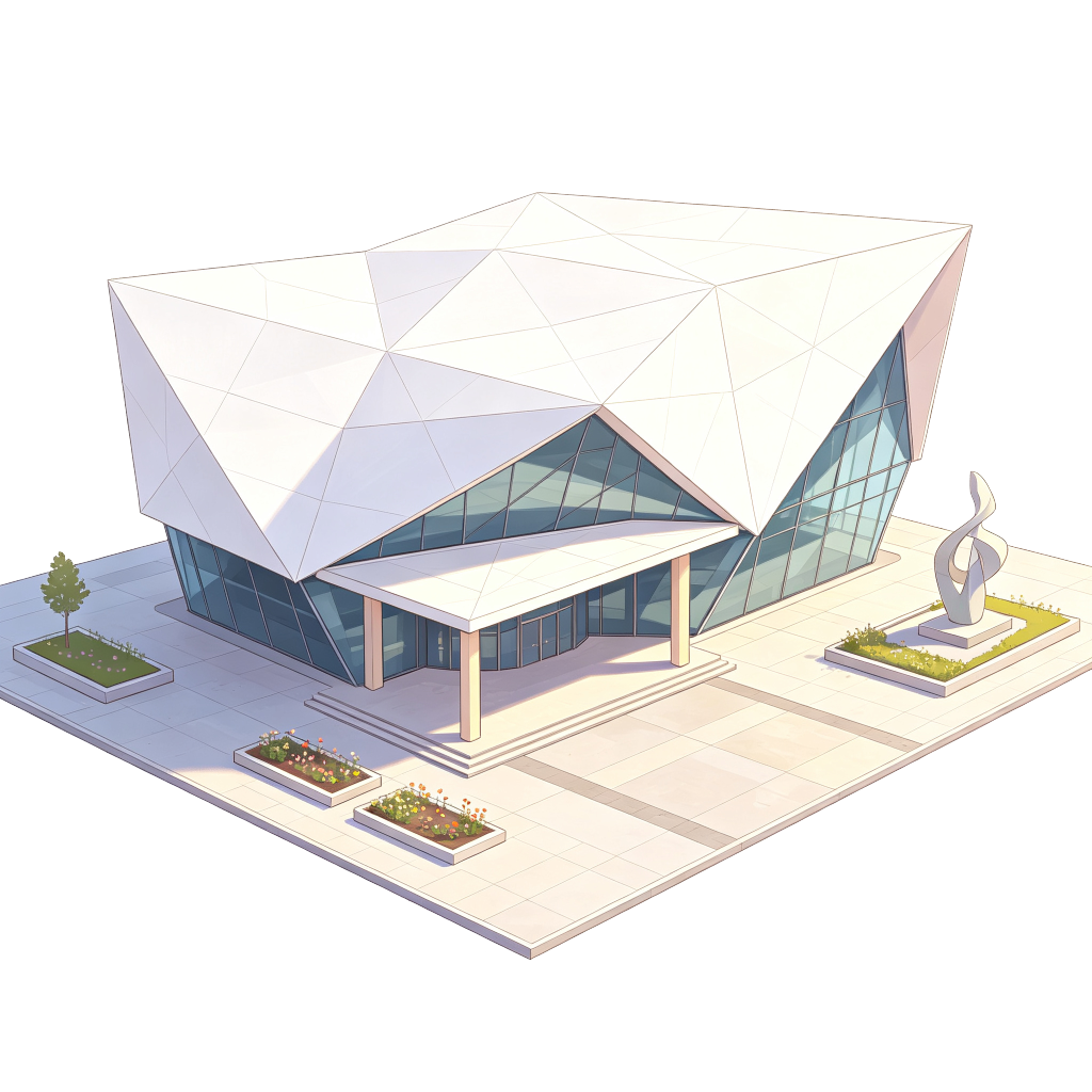 现代建筑外观插画