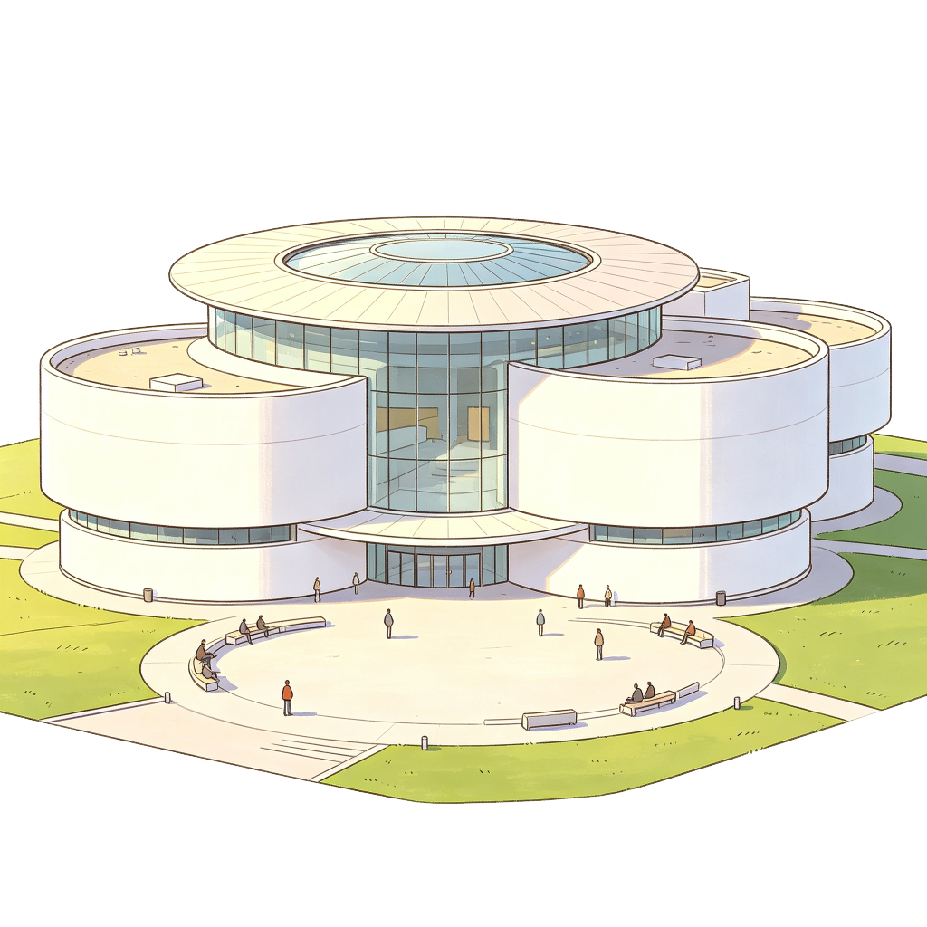 现代风格建筑外观插画