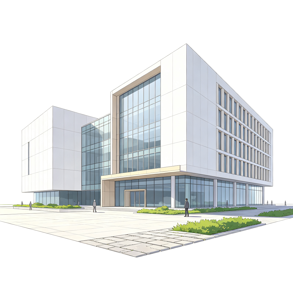 现代建筑外观插画