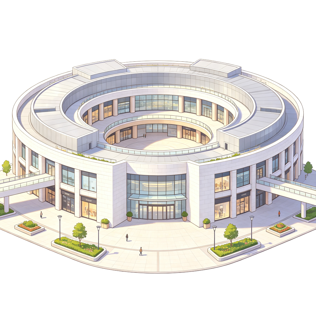 现代风格建筑外观插画