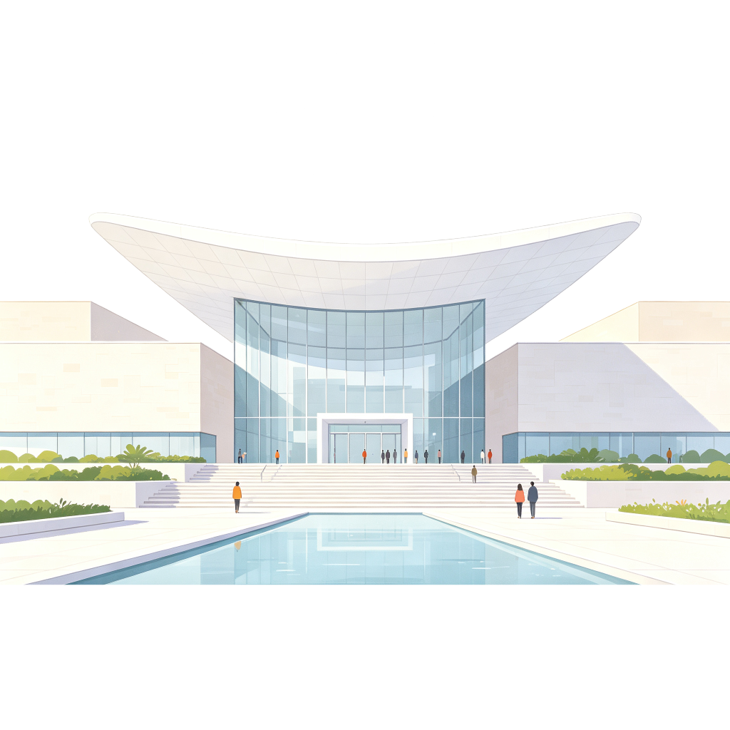 现代风格建筑外观插画