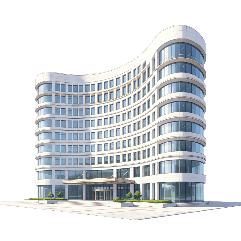 现代写字楼建筑外观插画