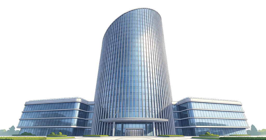 写字楼建筑外观插画