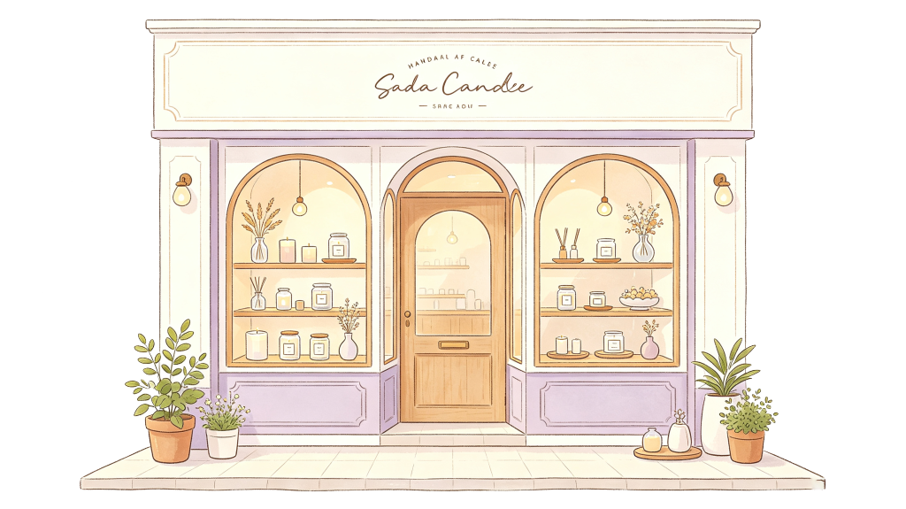 香氛店卡通风格店铺插画