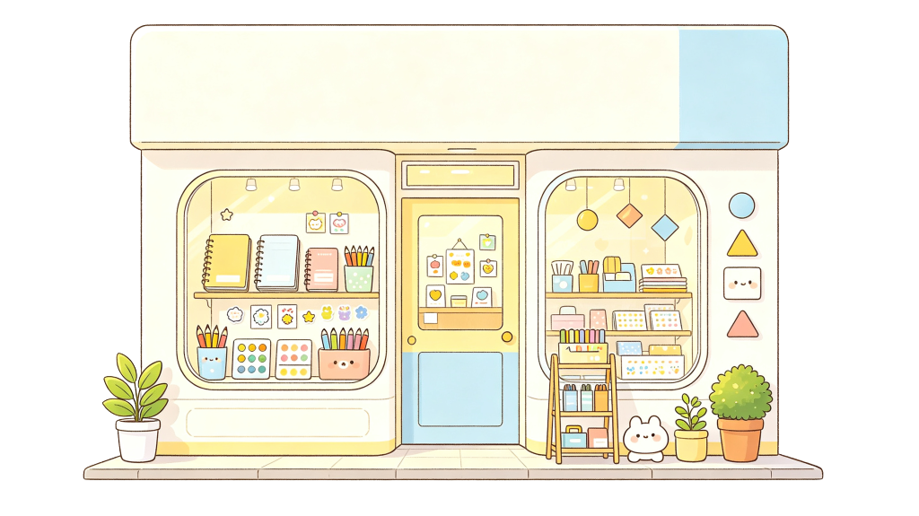 卡通风格店铺插画