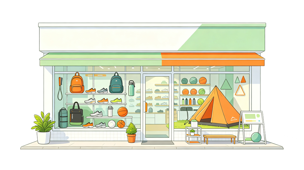 现代卡通风格店铺插画