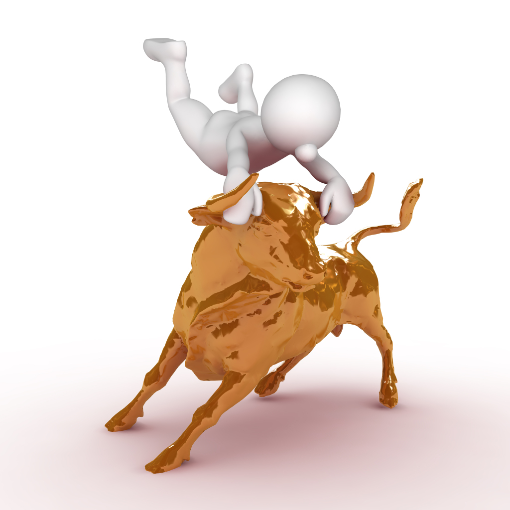 斗牛3D小人商业概念图片