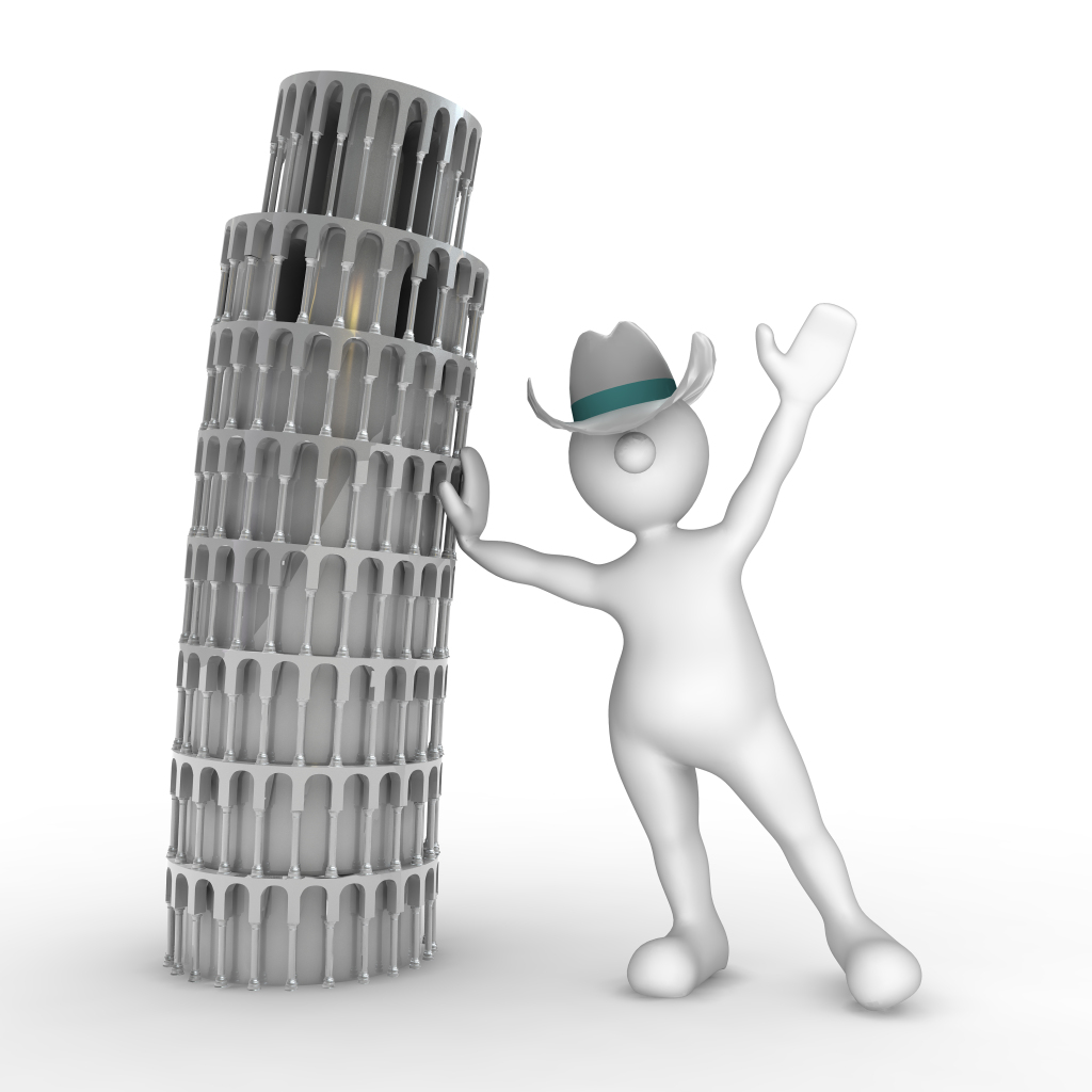 比萨斜塔3D小人图片