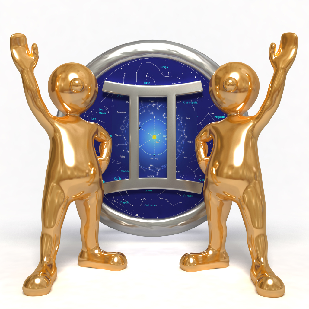 双子座十二星座3D小人图片