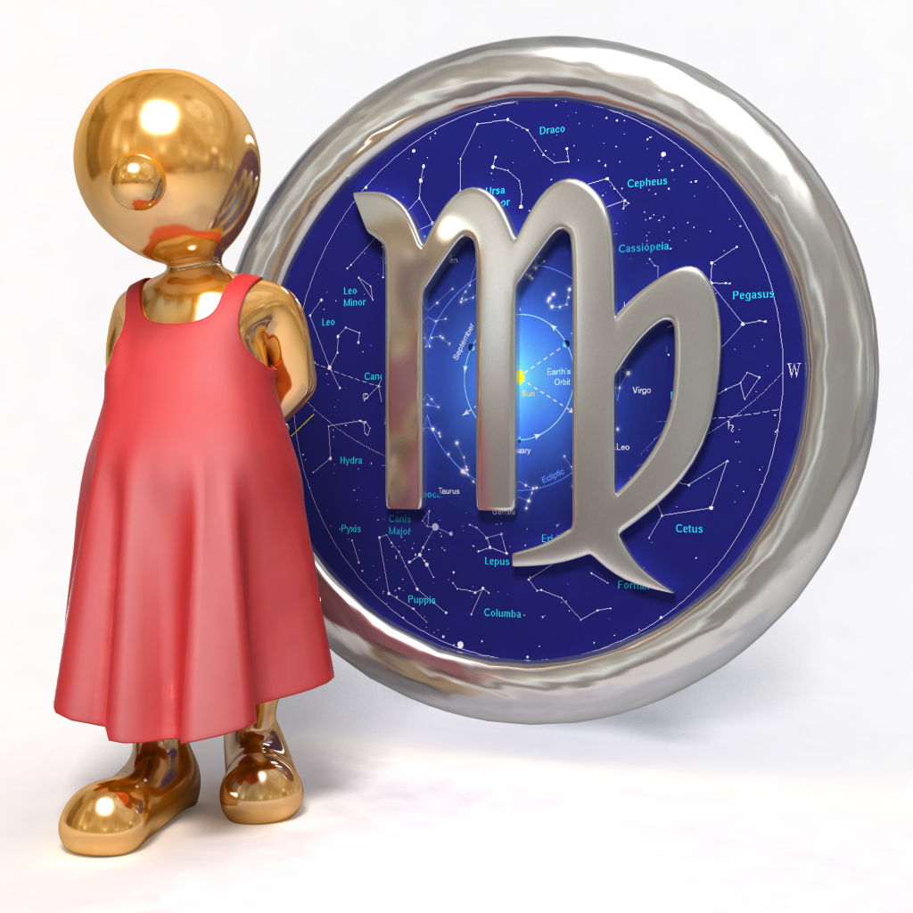处女座十二星座3D小人图片