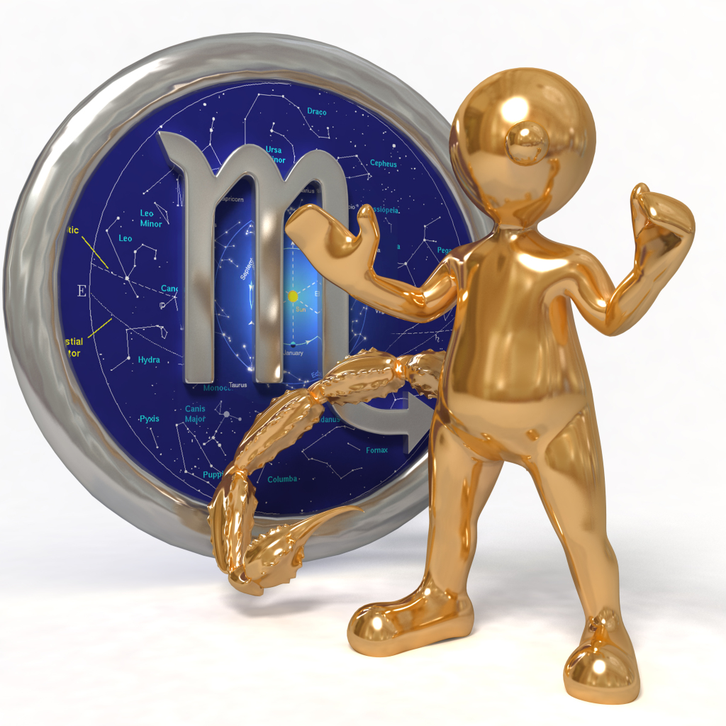天蝎座十二星座3D小人图片