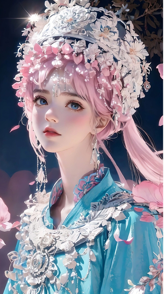 苗族美女插画图片