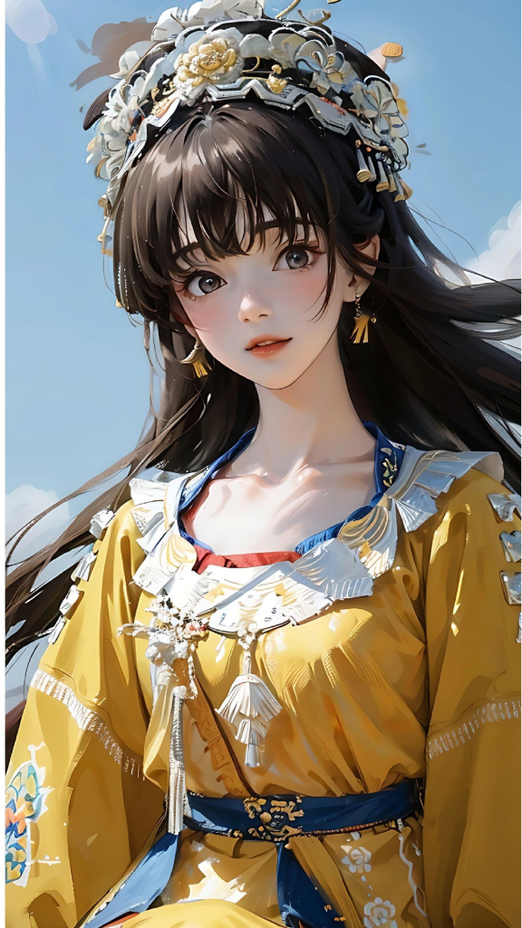 苗族美女插画图片
