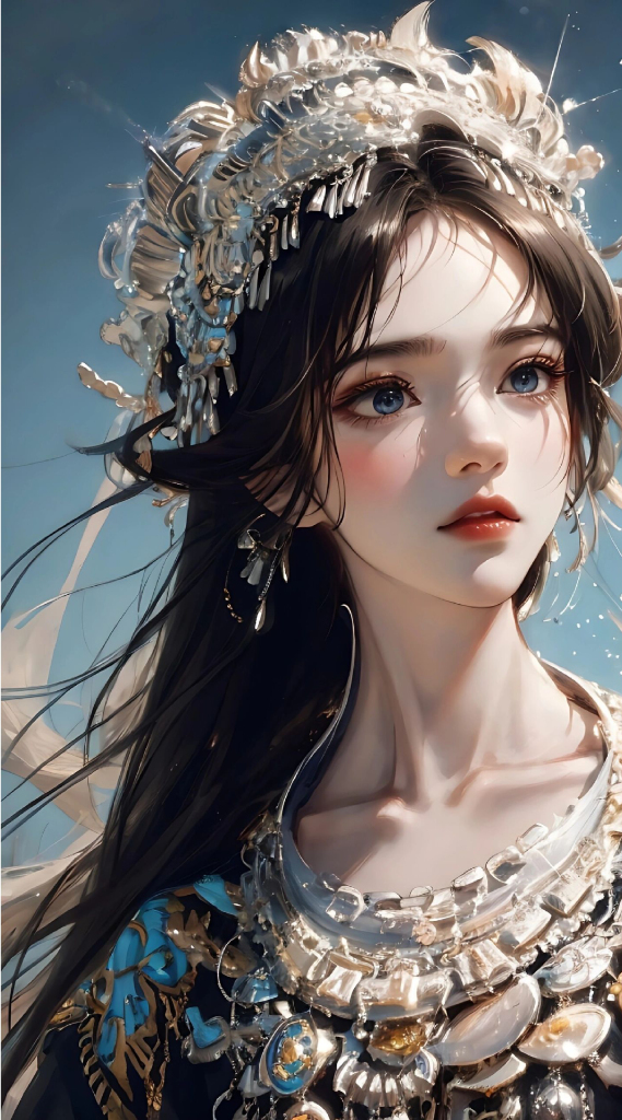 苗族姑娘插画图