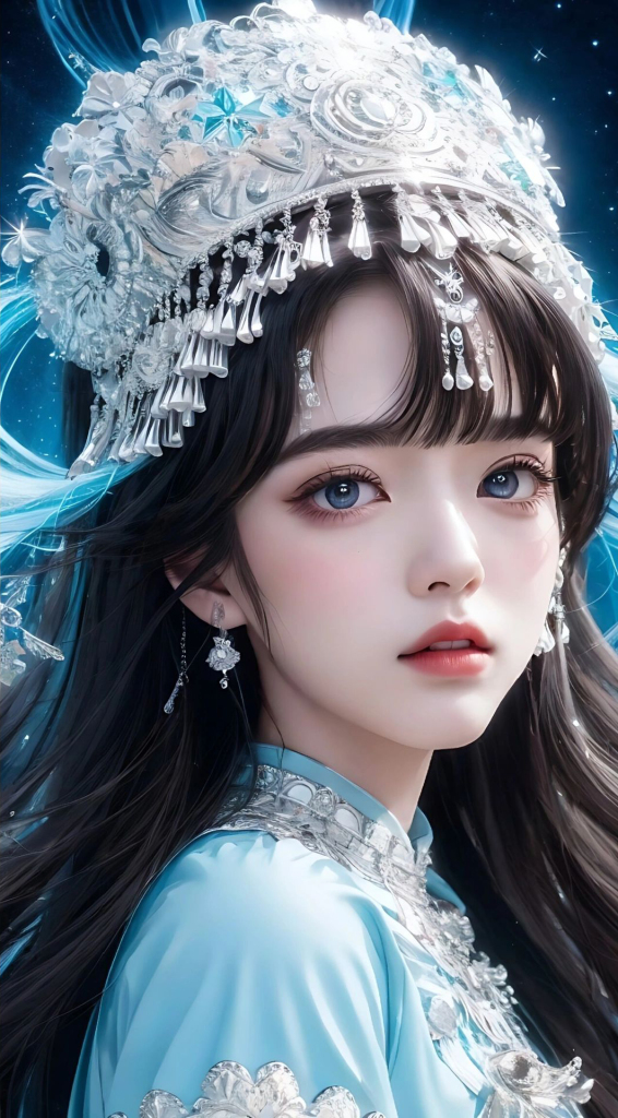 苗族美女插画图片