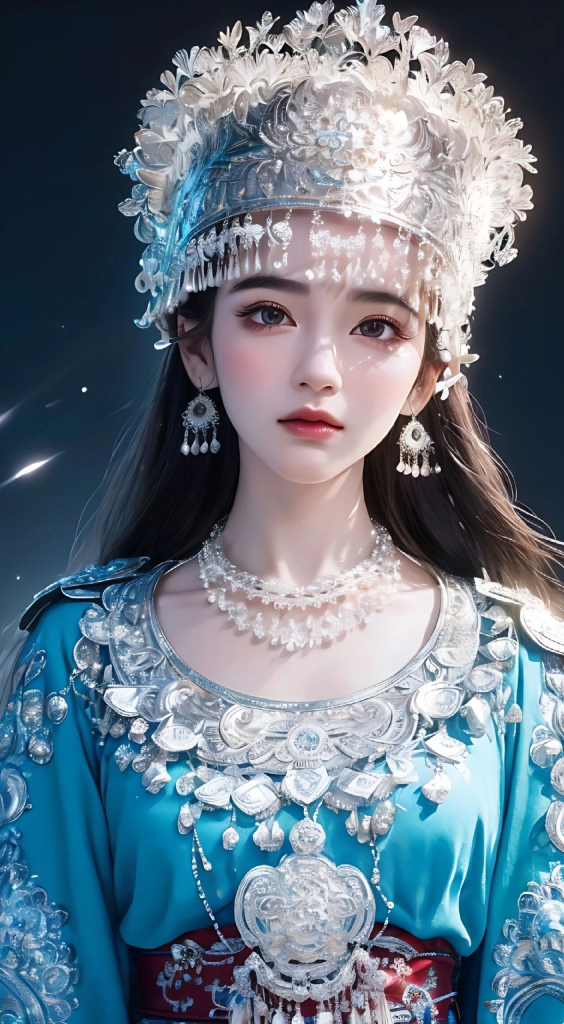 苗族美女插画图片