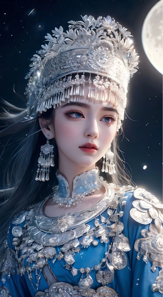 苗族美女插画图片