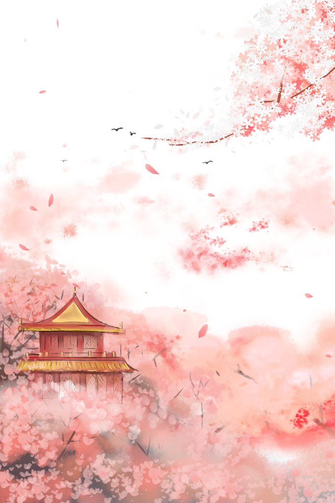 唯美桃花海报背景