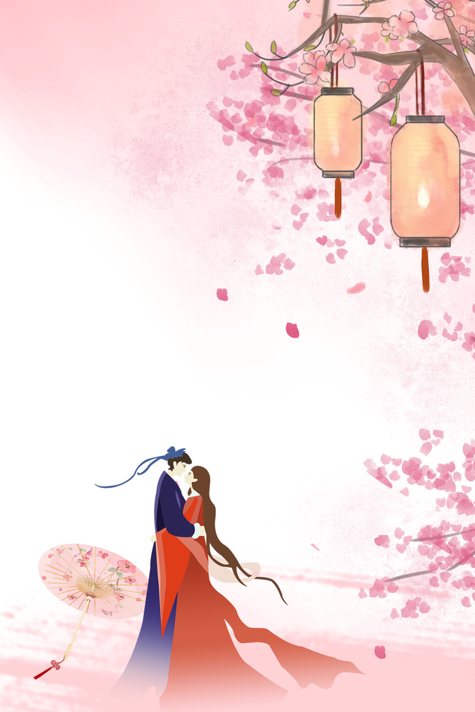 唯美桃花海报背景