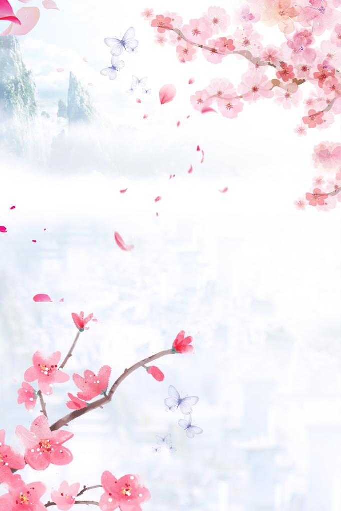 唯美桃花海报背景