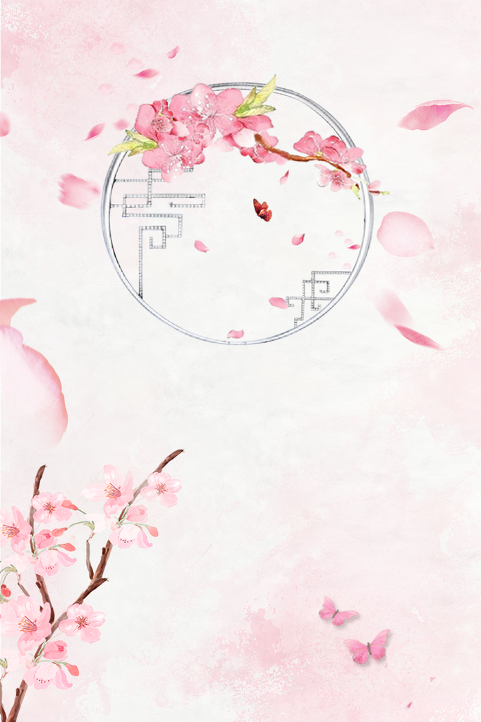 唯美桃花海报背景