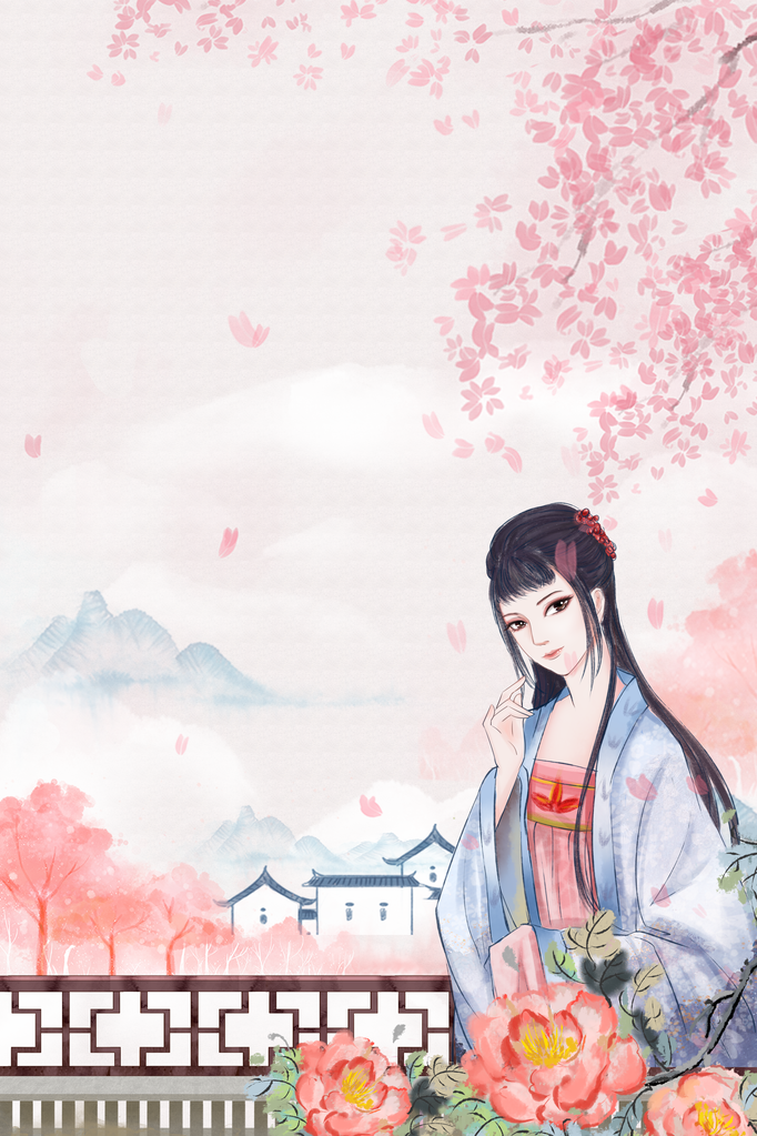 唯美粉色花卉背景