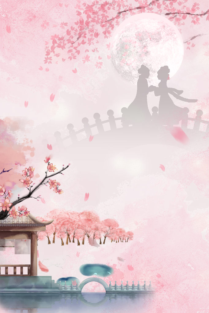 唯美粉色花卉背景