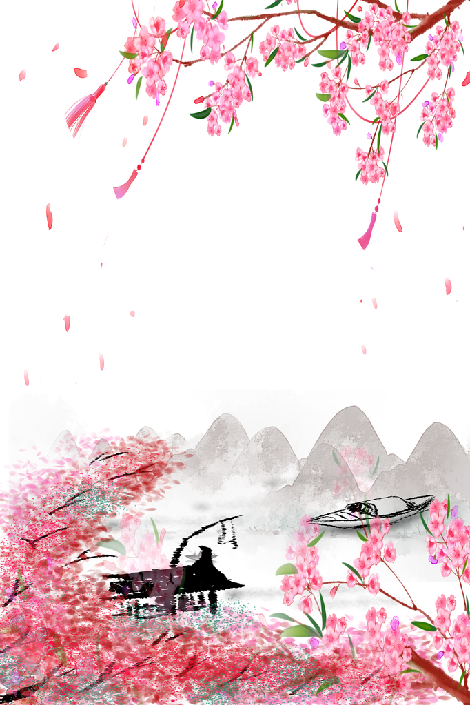 唯美粉色花卉背景