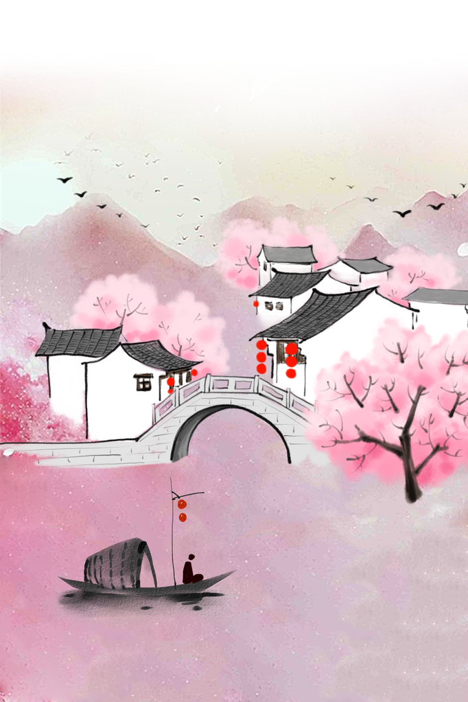 唯美粉色花卉背景