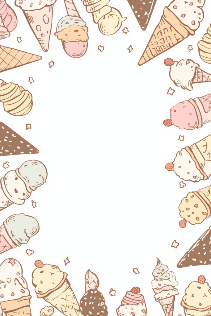 冰淇淋雪糕平铺插画底图