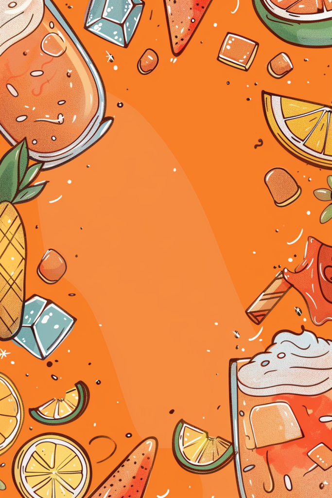 橙色水果饮料插画