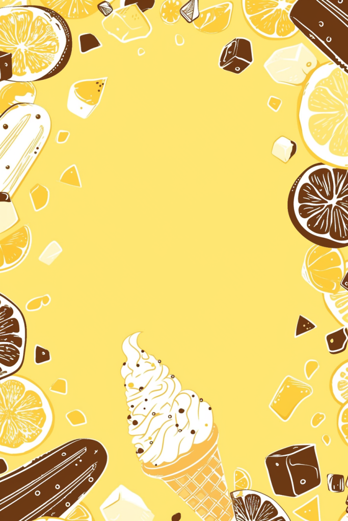 水果冰淇淋平铺插画底图