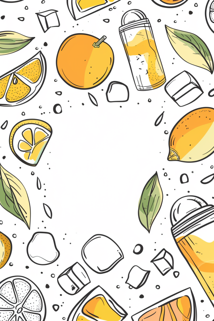 橙子饮料插画设计
